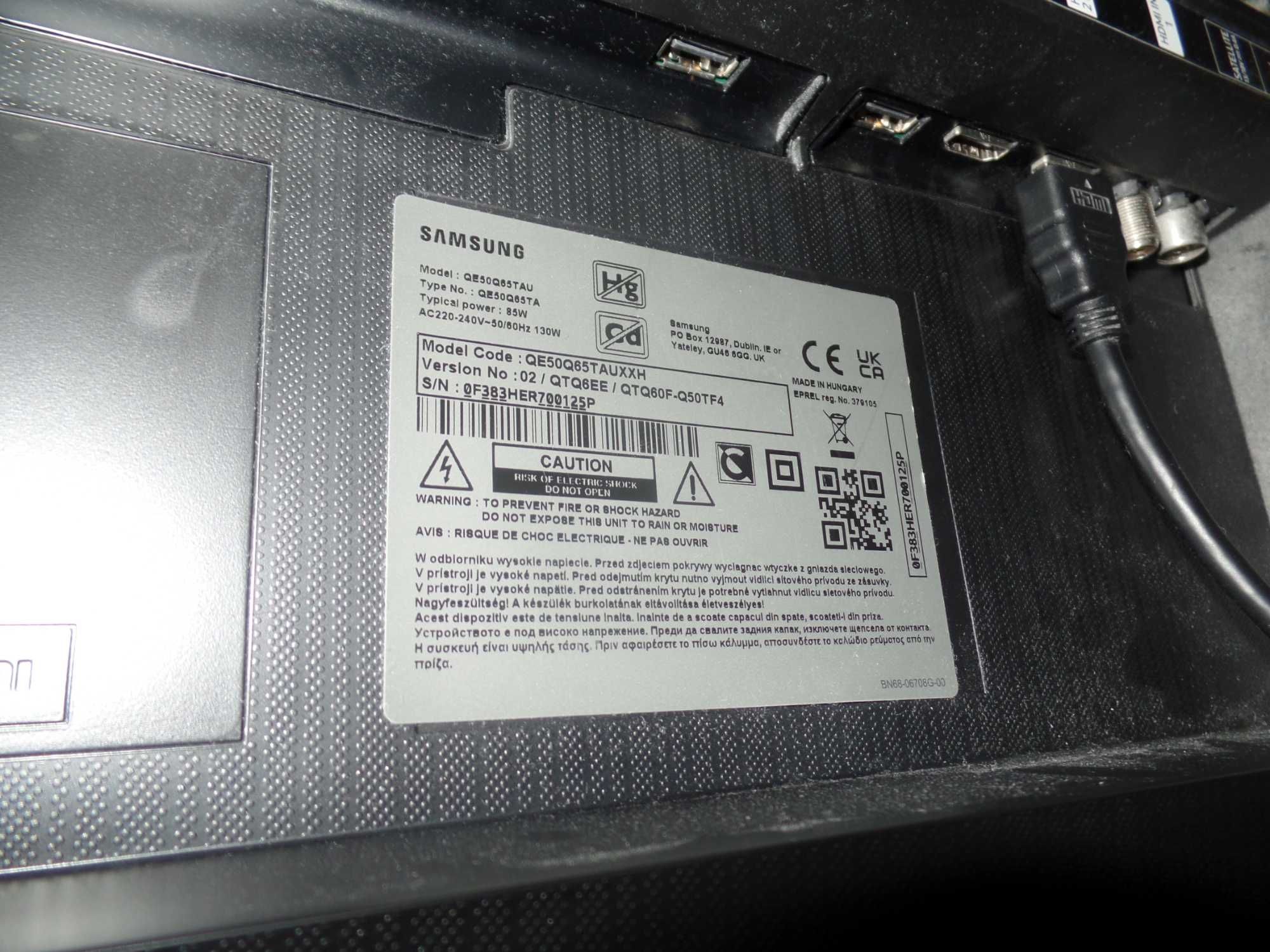sprzedam telewizor SAMSUNG QE50Q65TAUXXH uszkodzony