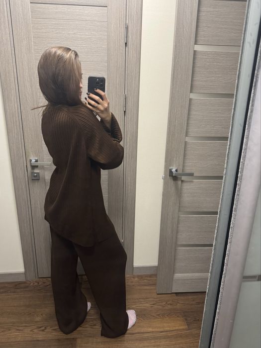 Костюм CHER’17: светр + штани, шоколадний, розмір  XS/S