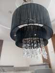 Lampa czarna glamour z kryształkami