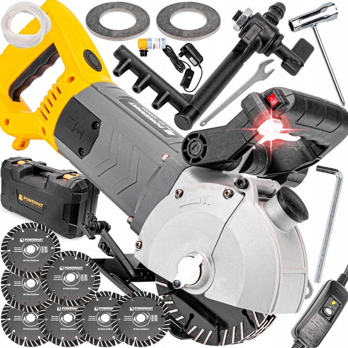 BRUZDOWNICA Do Betonu z Laserem 3000W Walizka 7 Tarcz SYSTEM ZRASZANIA