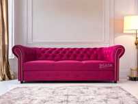 Sofa Chesterfield fuksja 3-os z funkcją spania delfin - personalizacja