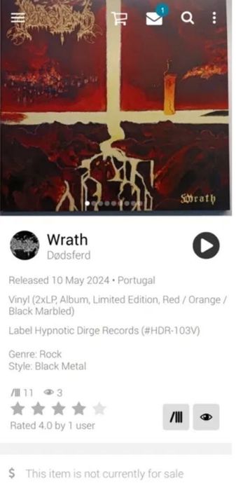 Dodsferd "Warth" 2LP winyl Splatter Black Death Doom Heavy Metal Nowa!