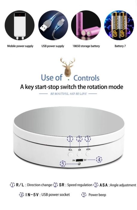 Mesa de exibição giratória 3 velocidades