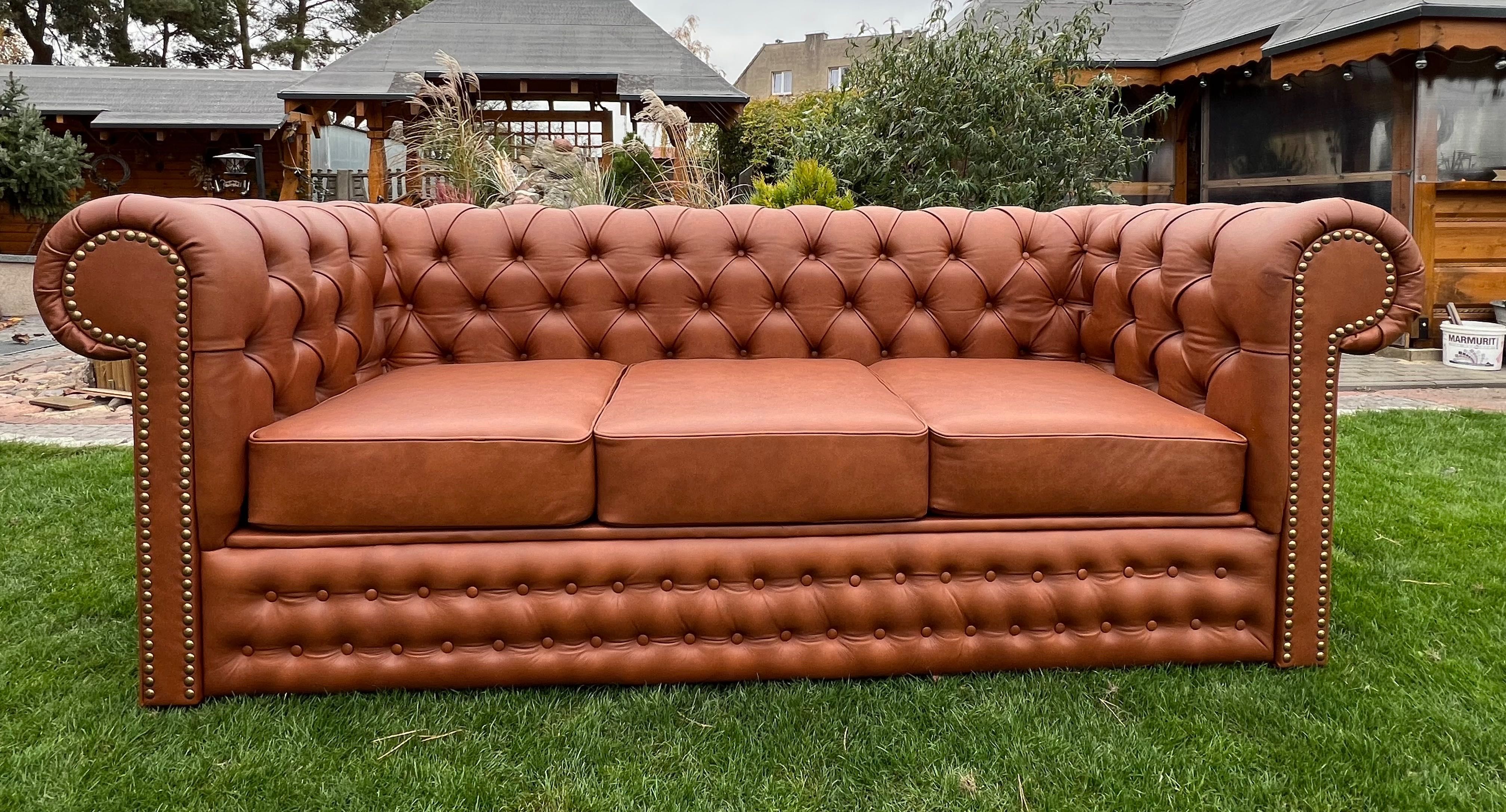 Sofa Chesterfield SKÓRA NATURALNA