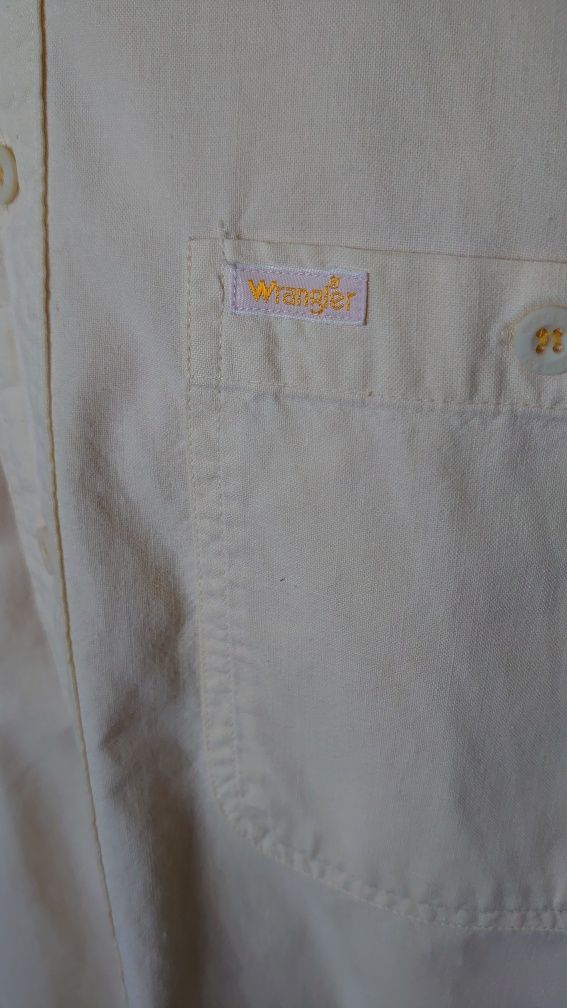 Wrangler Vintage koszula męska M jasny żółty lato krótki rękaw