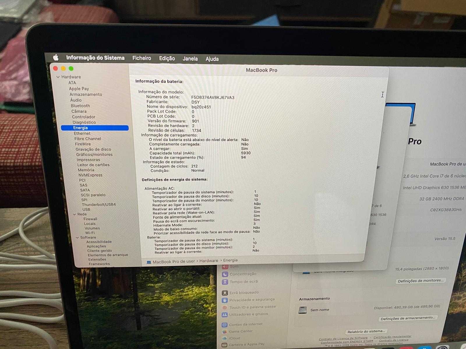 32GB !!!  MacBook Pro 15" Touch Bar - A1990 - i7  32g 512g Radeon 560X