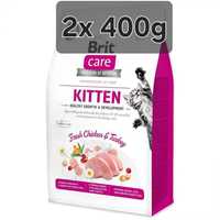 Brit Care 2x 400g + Gratis, Kitten Pokarm Kocięta 800g Kotki Karmiące