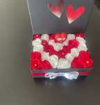 Arranjo rosas de cetim