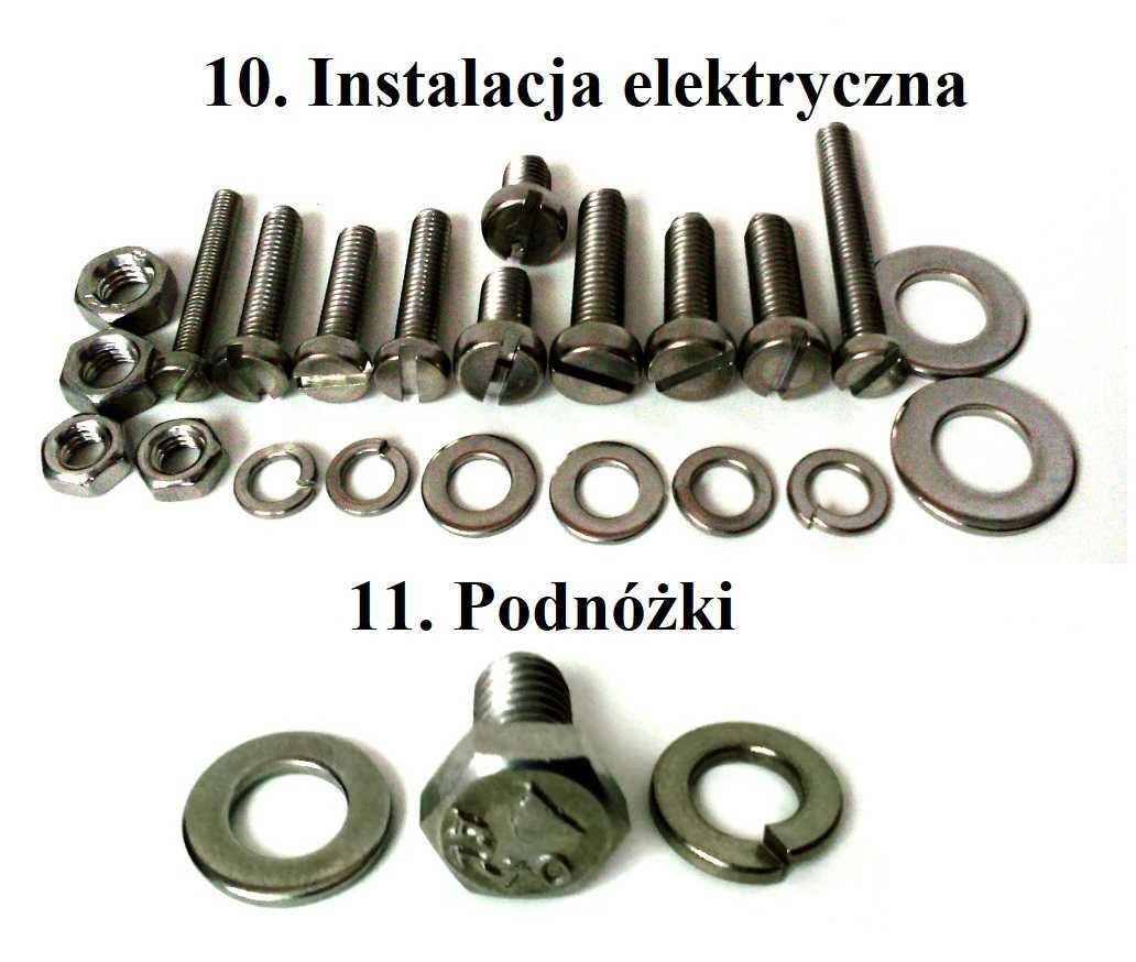 Komar 2350 komplet śruby nierdzewne inox