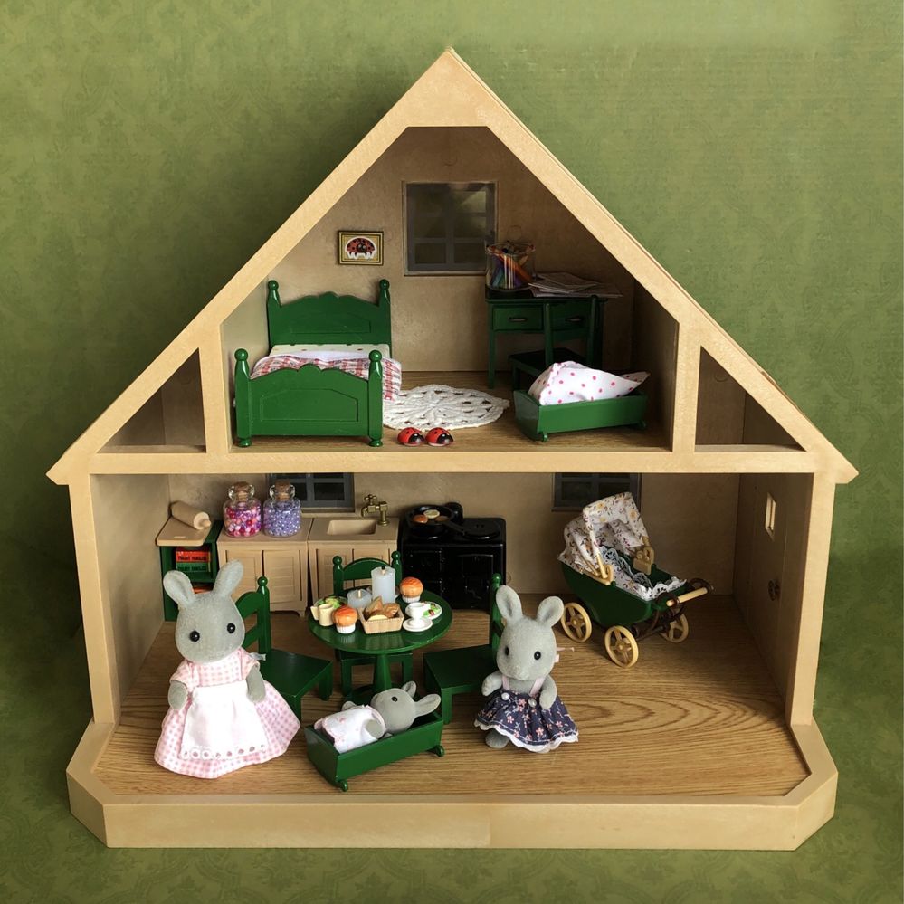 Domek Sylvanian Families Epoch 1985 vintage rodzina królików huśtawka