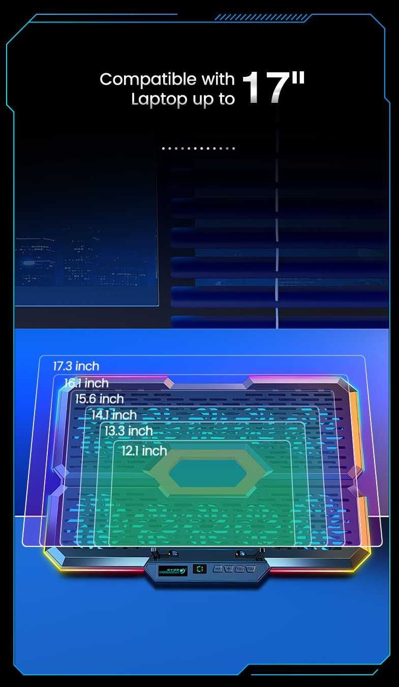 PODSTAWKA podkładka CHŁODZĄCA pod LAPTOP-A 12-17' 10xWentylator