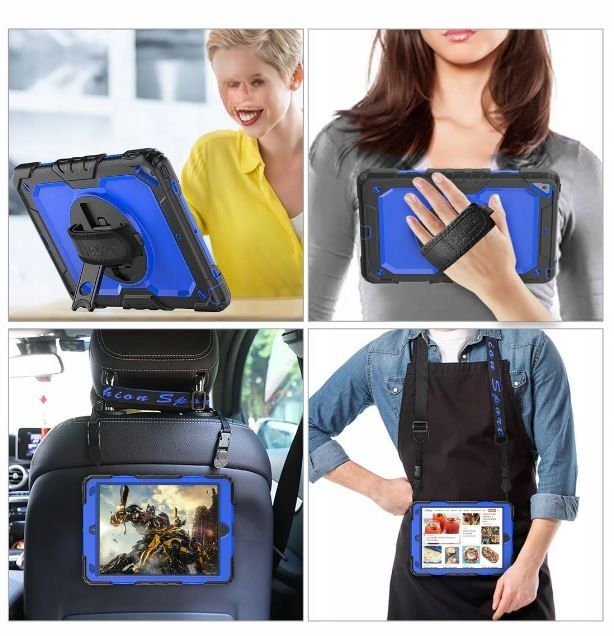 Etui do iPad Air 3/Pro 10.5” z Podstawką i Paskiem na Ramię Niebieskie