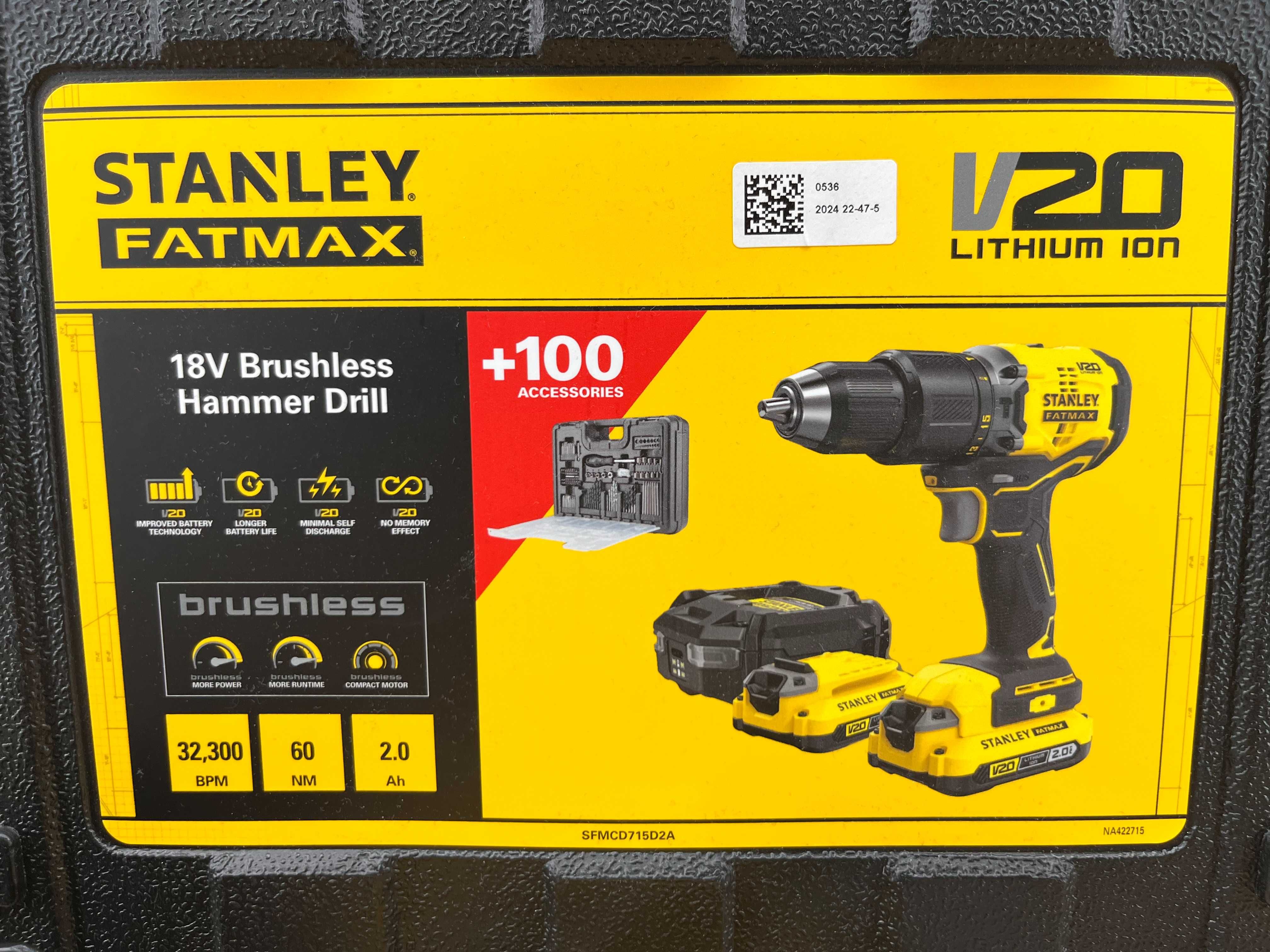 Wkrętarka Stanley SFMCD715D2A-QW |2aku, ład. wkrętak+100 akcesorii|