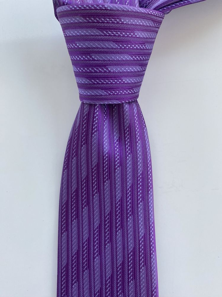 Krawat męski nowy 6 cm szerokość kolor fiolet