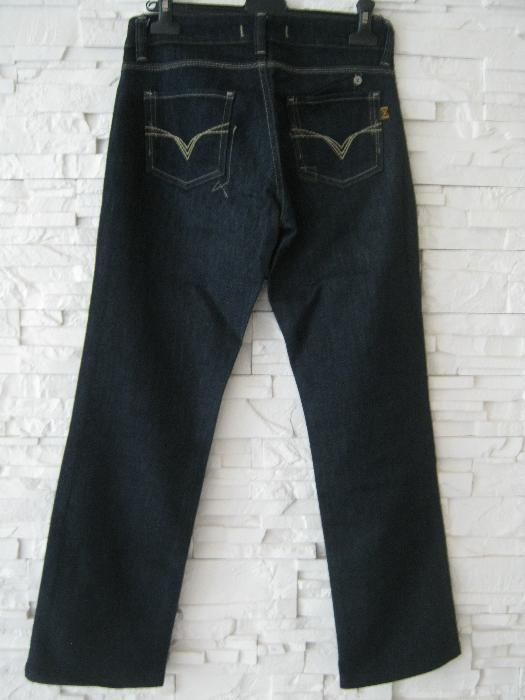 spodnie jeansy niebieskie S 36 okazja tanio nowe granatowe vintage