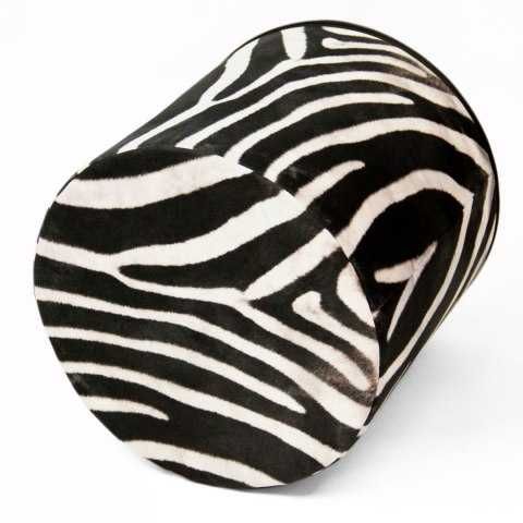 BENTONI - Okrągła Pufa dekoracyjna - ZEBRA