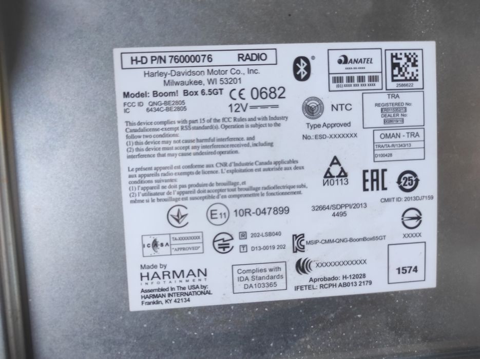 Radio Harley Davidson Turing 14-19r BOOM! BOX 6.5 GT