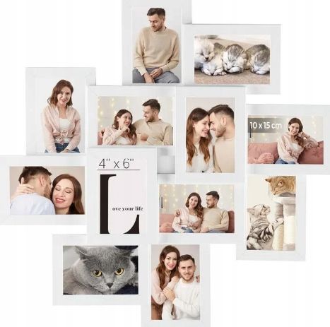 Songmics Rpf22Wt Kolaż Ramek Na Zdjęcia 7 Sztuk 63,3X63,3 Powystawowy