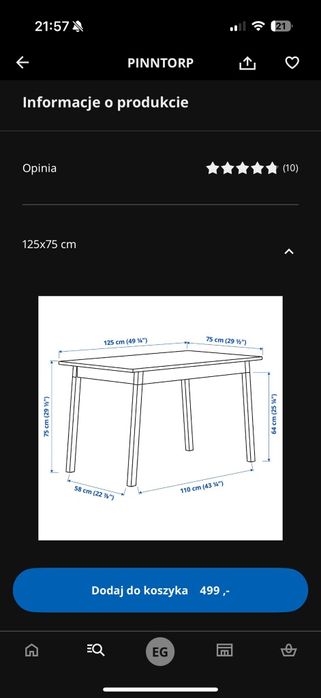 Stolik PINNTROP Ikea