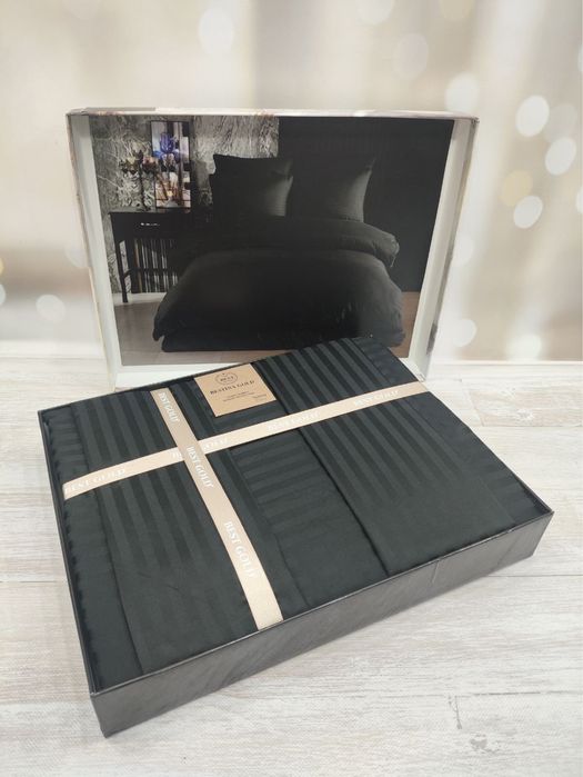 Комплект постельного белья Страйп Сатин BESTina Gold