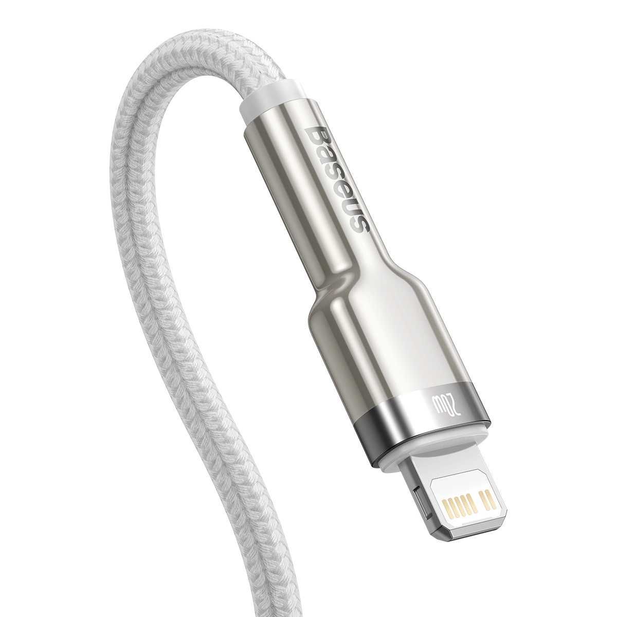 Kabel Baseus Cafule Metal Data USB-C / Lightning 20W PD 2 m - biały