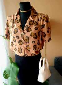 Krótka koszula panterka ASOS rozm. S animal print leopard  bluzka t-sh