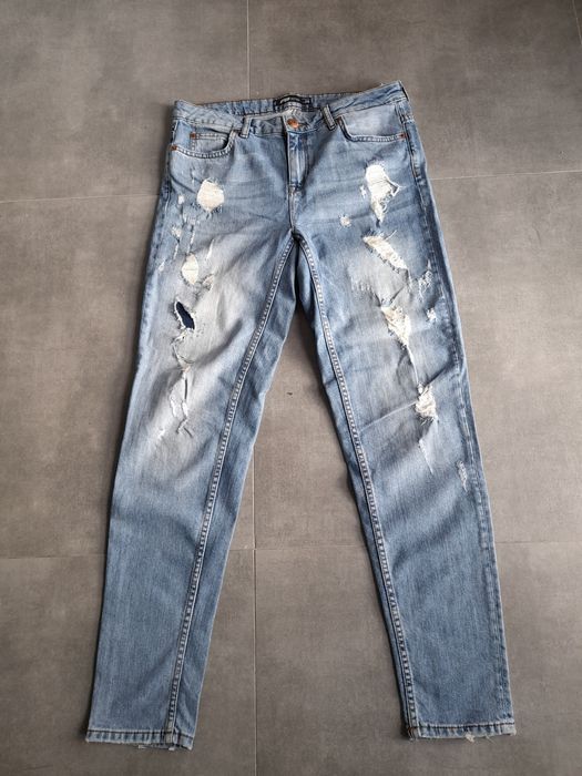 Spodnie jeansowe damskie z dziurami, rozdarciami r. 28 FB Sister