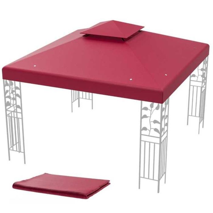 Materiał Na Dach Pawilonu Altany 3x3 m Daszek Wytrzymały CZERWONY