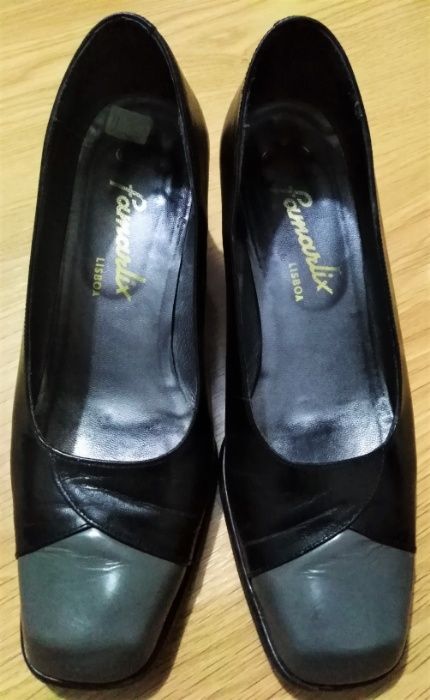 Sapatos Cinza e Pretos: Tam 35