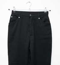 Czarne spodnie zwężane Etam z wysokim stanem materiałowe