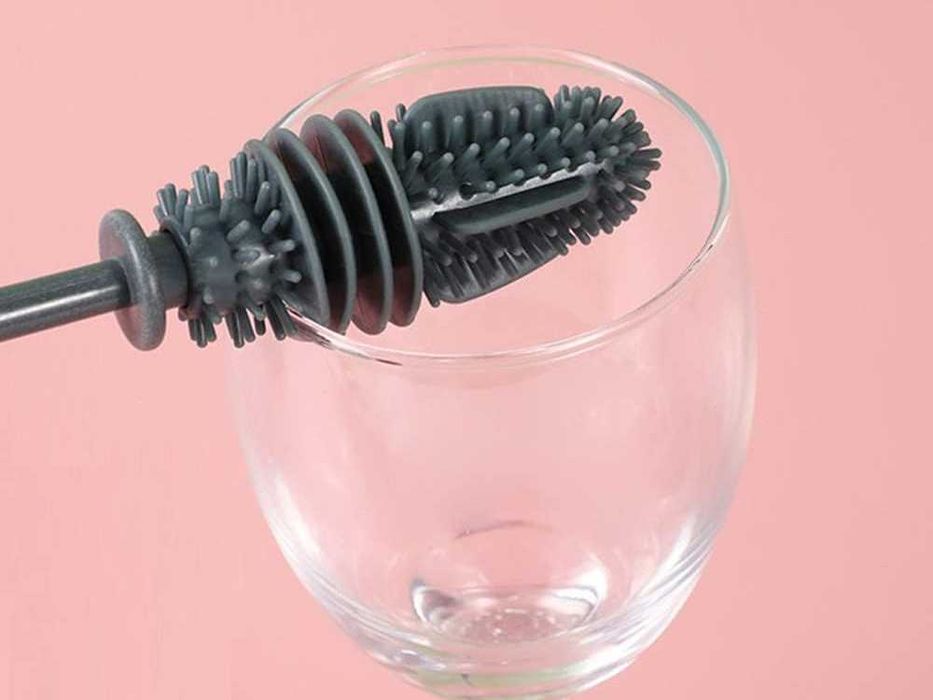 SZCZOTKA do MYCIA Butelek Szklanek Myjka SILIKONOWA Długa Dokładna NEW