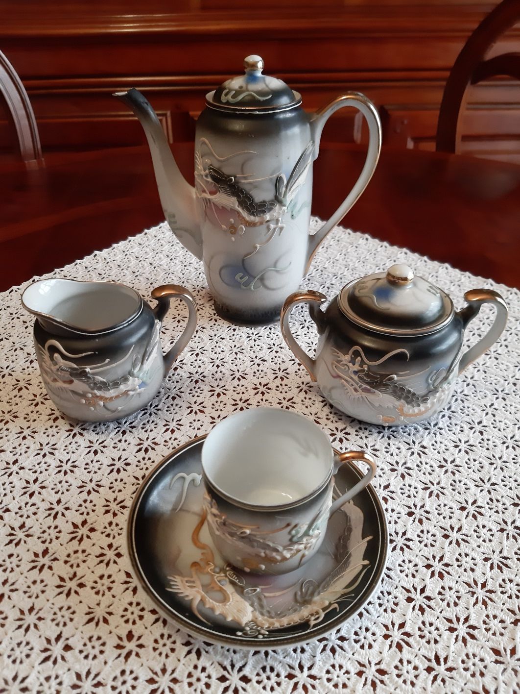 Serviço de café chinês em porcelana antigo
