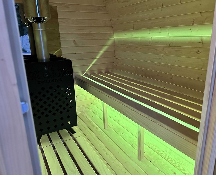 Sauna Ogrodowa Beczka Ruska Bania 2m Dowolna Konfiguracja Cenowa