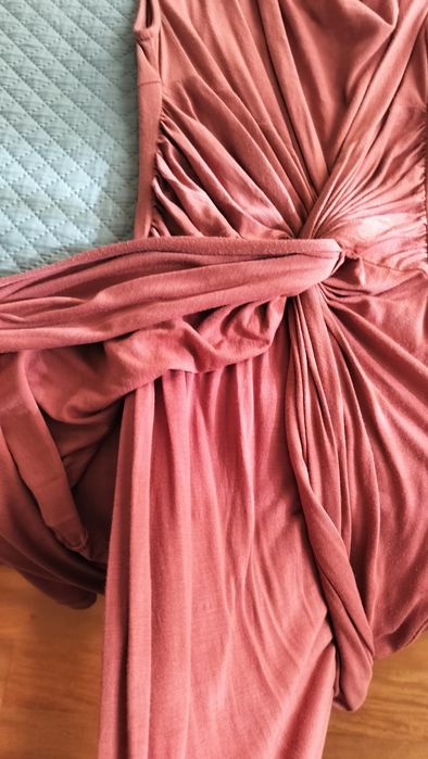 Vestido midi Mango cor de tijolo - L