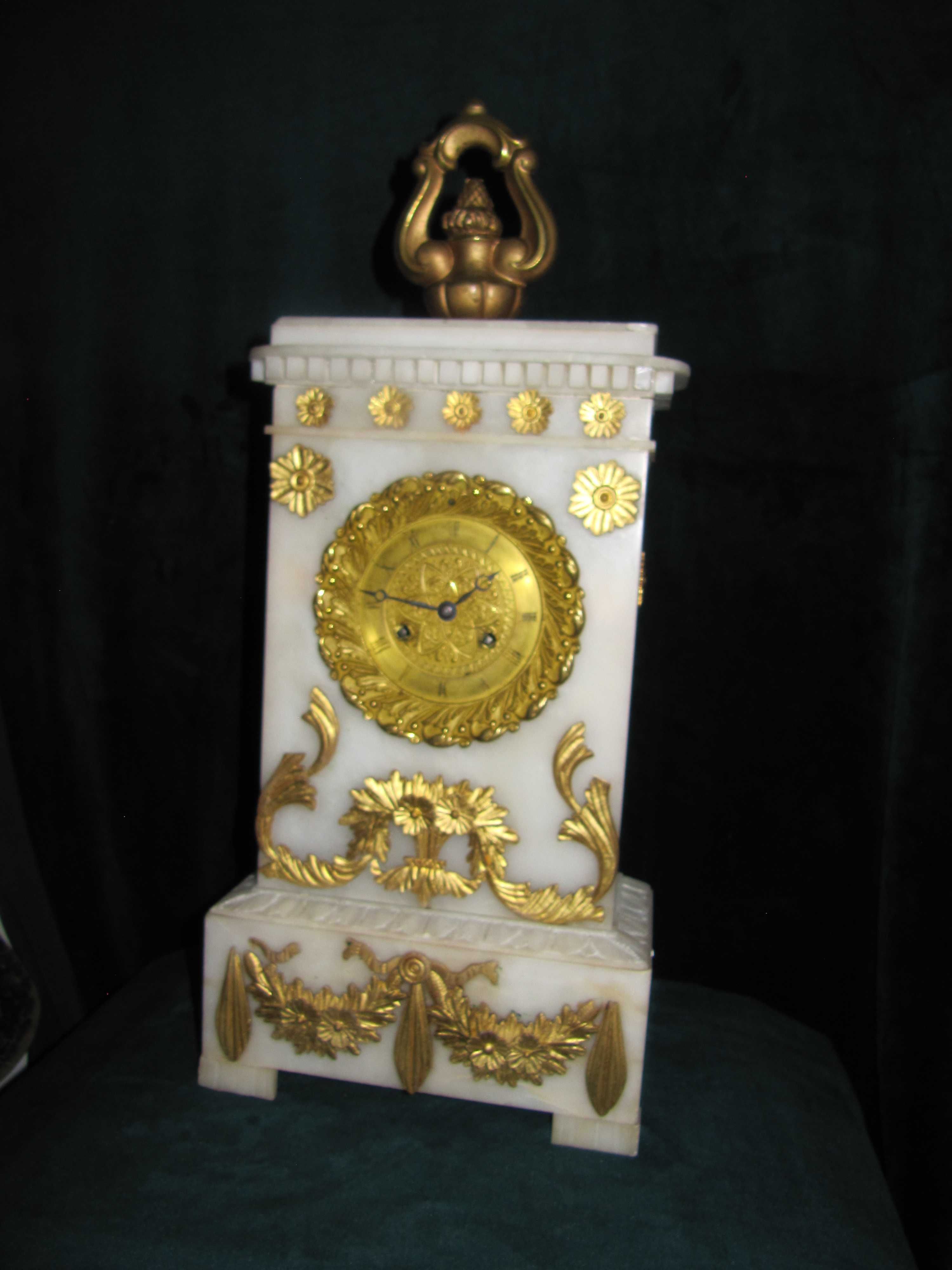 Empir-Alabaster Zegar Kominkowy Ok, 1839 r