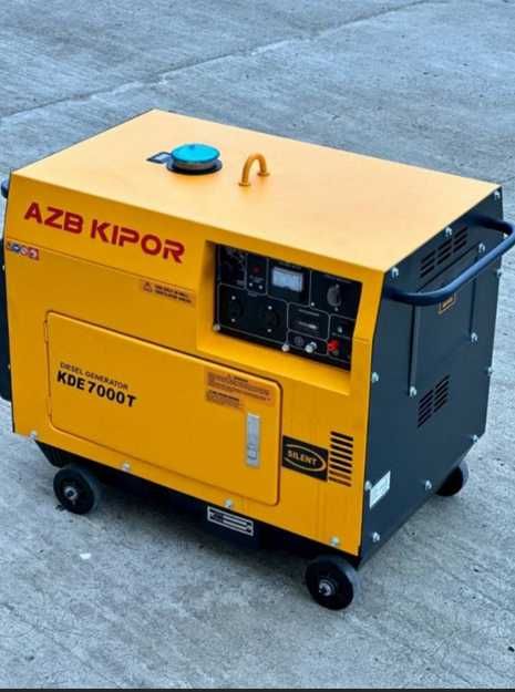 дизельний генератор AZB Kipor 5 кВт тихий потужний з електростартером
