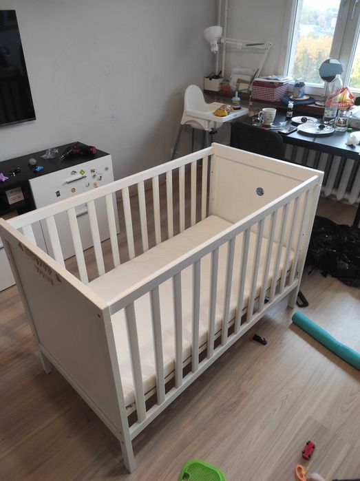Łóżeczko dziecięce IKEA SUNDVIK białe 120x60cm + materac
