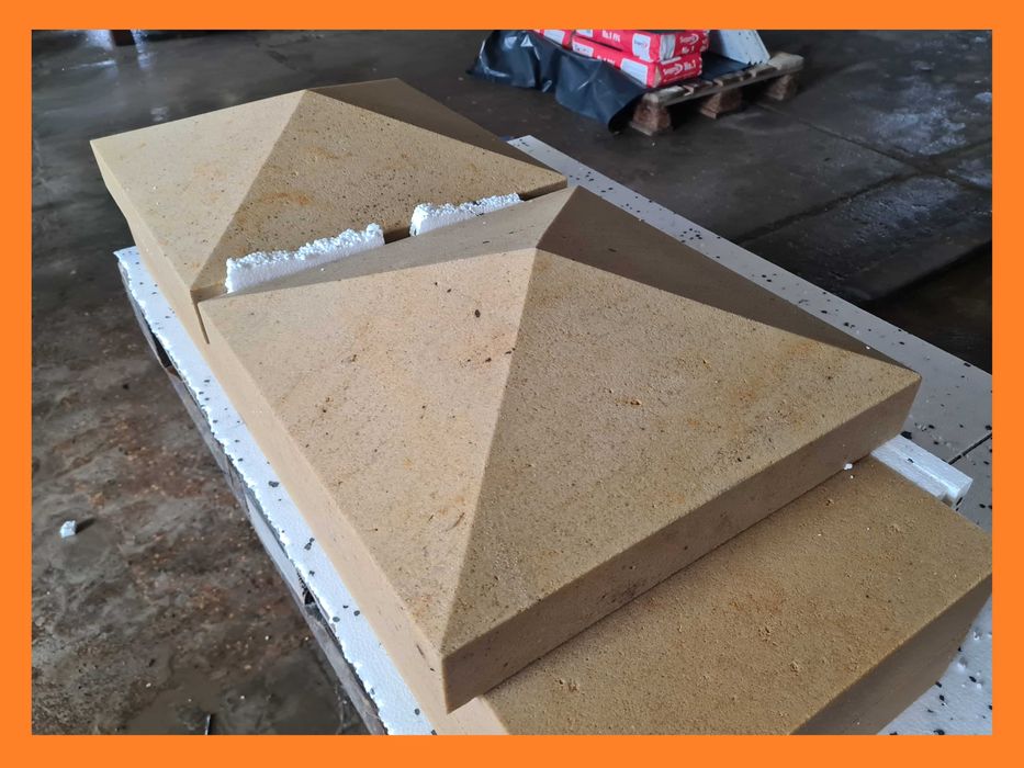 27. Nakrywa na słup z piaskowca |40×40×8cm| Daszek | Kamień naturalny