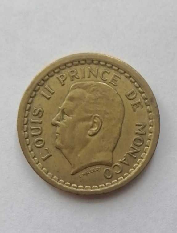 Moneta 2 franki Monaco z 1945 roku