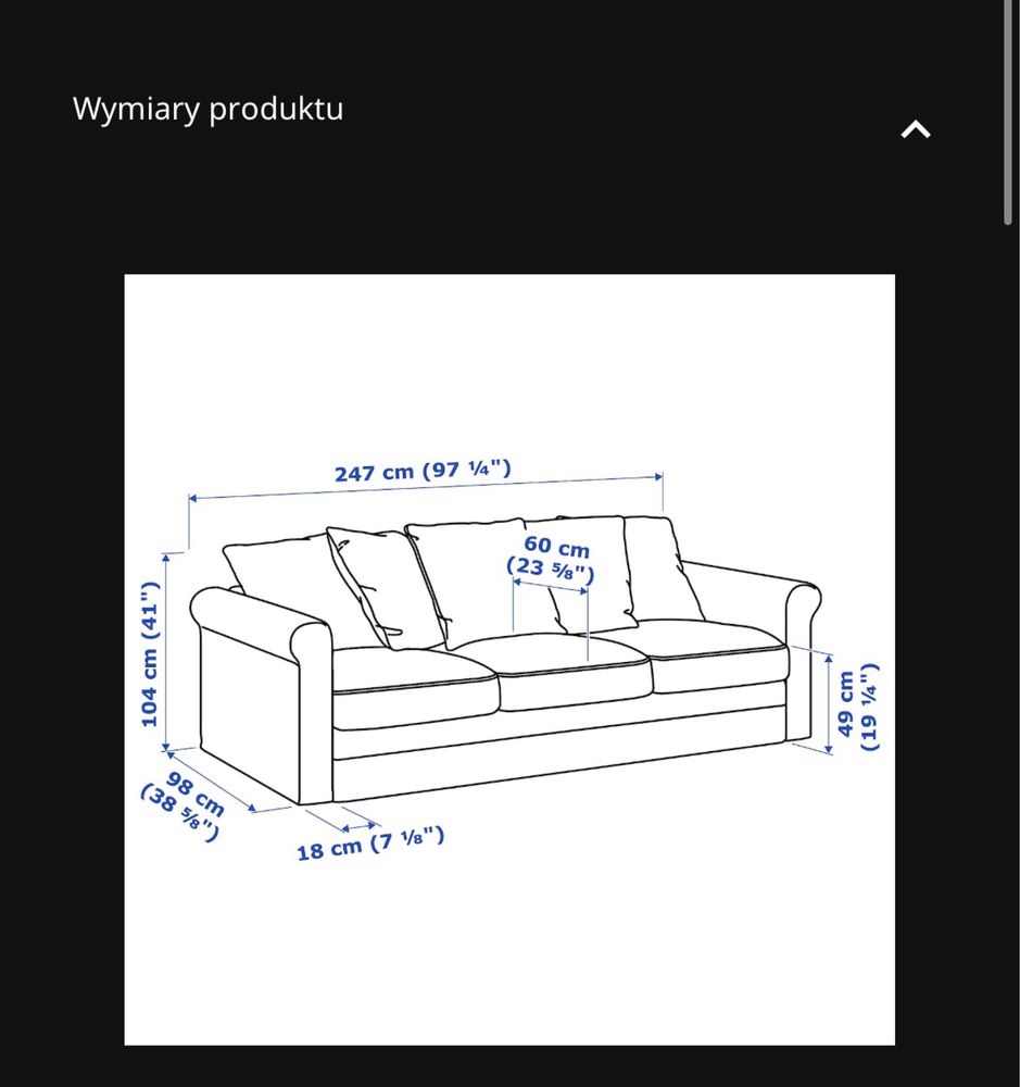 Sofa 3 osobowa IKEA