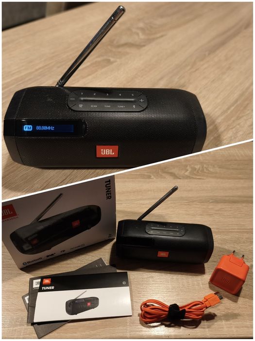 JBL Tuner FM przenośny z anteną bluetooth ładowarka