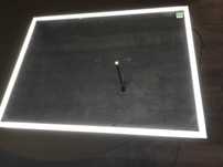 Nowe lustro 60x80 czarna rama LED oświetlenie Dubiel Vitrum