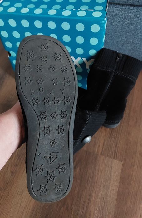 Roxy czarne buty zimowe kozaki zamszowe 37 ocieplone