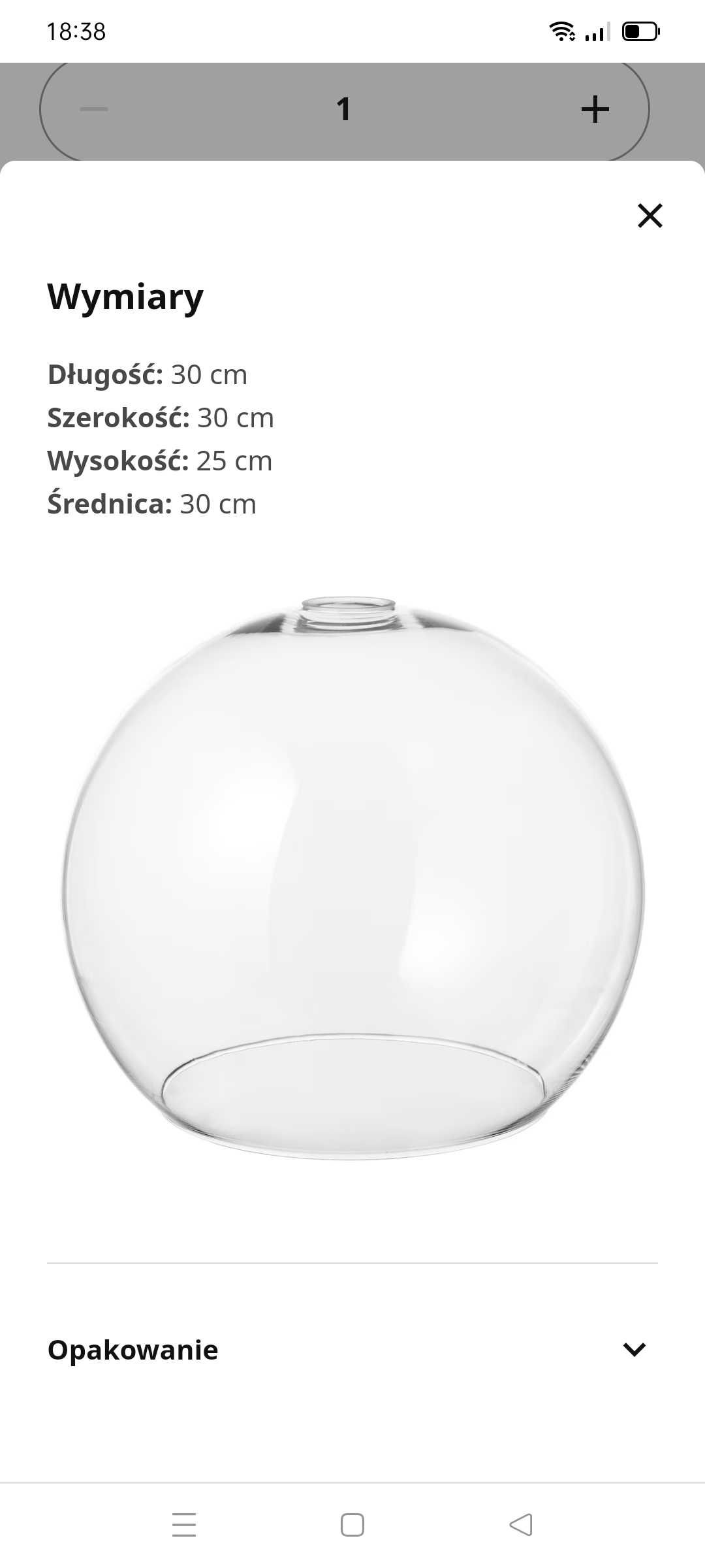 sprzedam szklany klosz do lampy wiszącej tanio