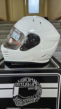 Kask simpson venom white gloss size S