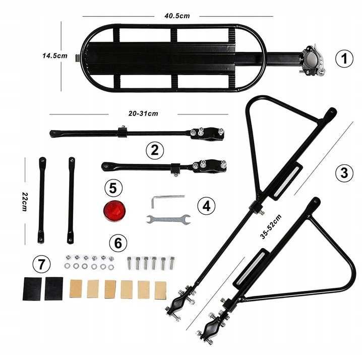 BAGAŻNIK ROWEROWY Aluminiowy Mocny Aż 110kg Wytrzymały Na Rower