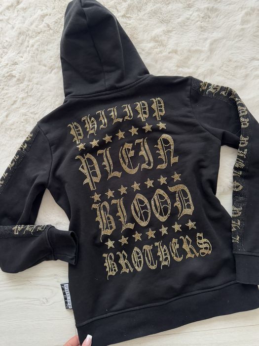 Bluza na rozpinanie z kapturem Philipp Plein Damska M złote cyrkonie
