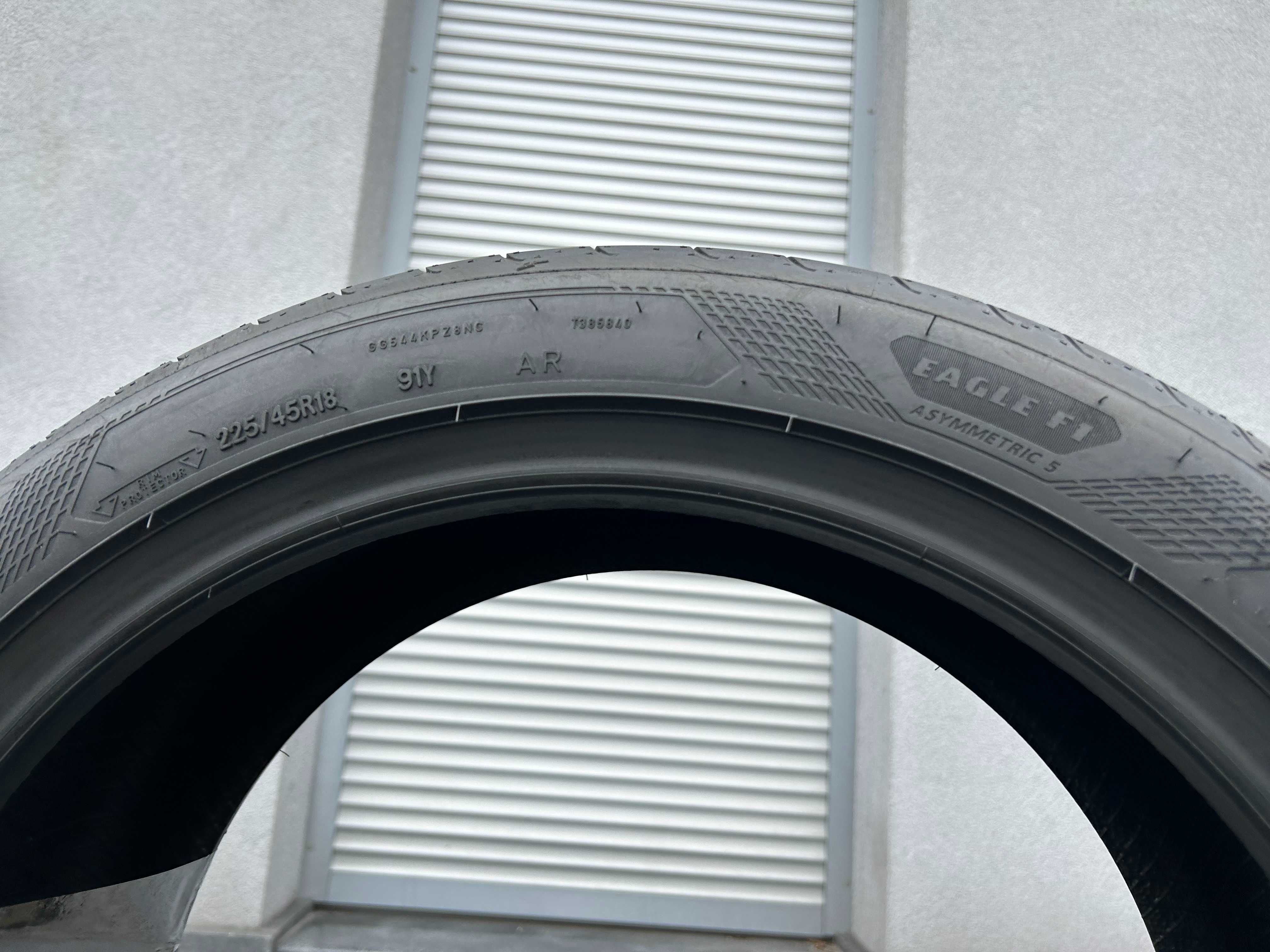 x1 225/45R18 GoodYear Assymetric5  91Y 6,8mm 100% Bieżnika 2022r P366L