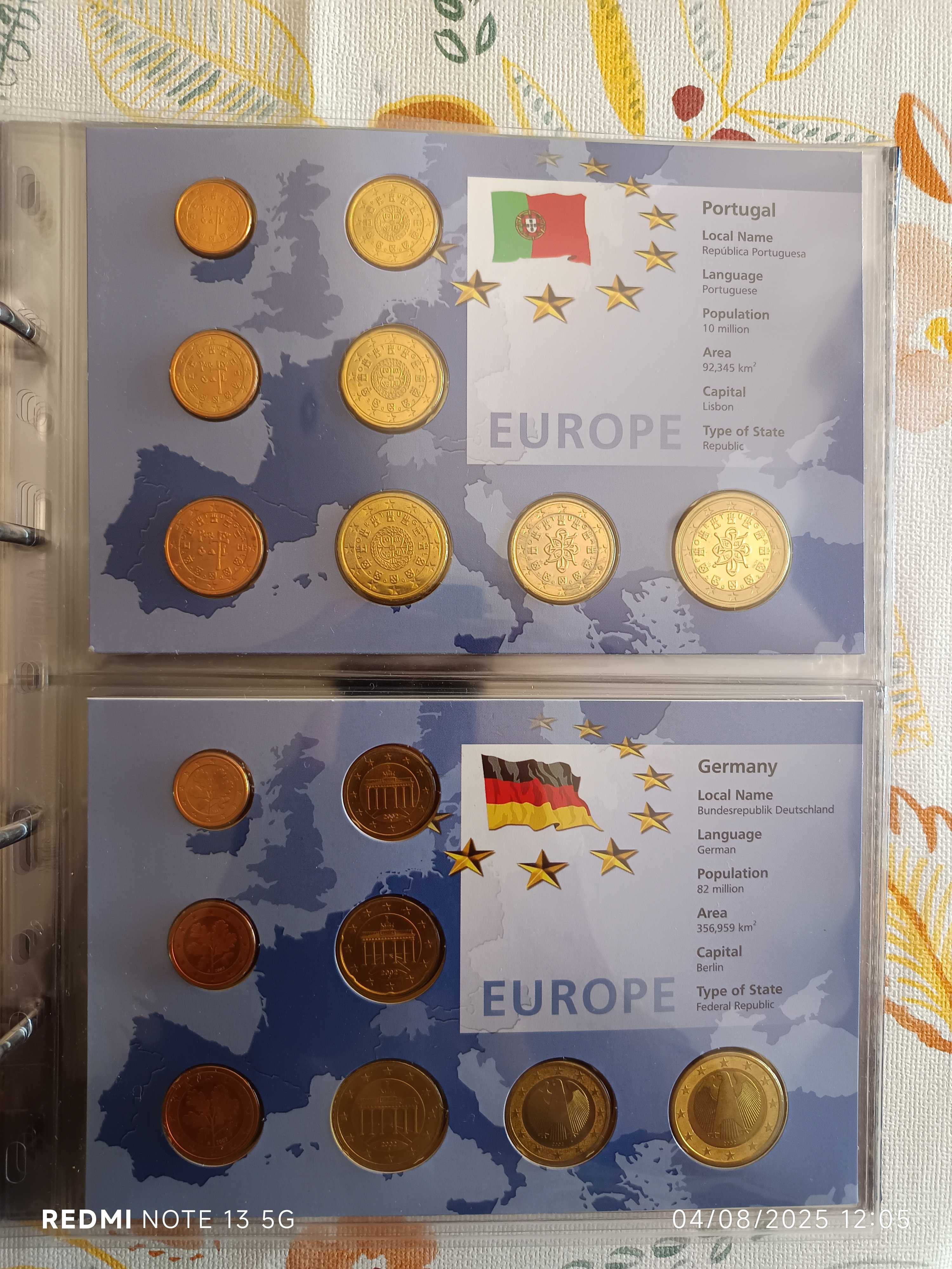 Álbum Leuchtturm com as Moedas dos Doze Países Fundadores do Euro