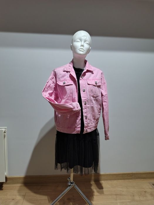 Kurtka jeansowa różowa